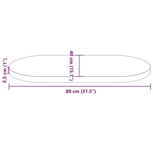 Ploča za stol 80 x 40 x 2,5 cm od masivne borovine ovalna - Prirodna 80 x 40 x 2.5 cm 1 Cijena