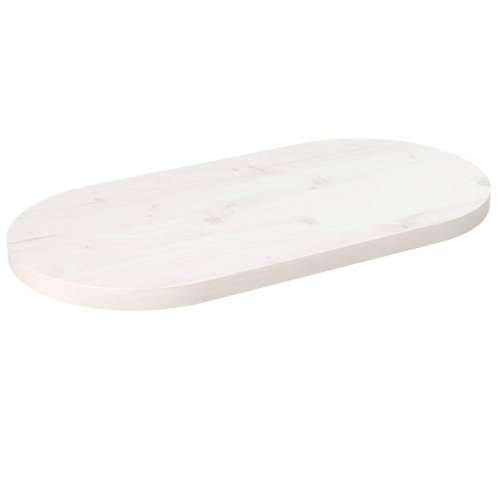 Ploča za stol bijela 80x40x2,5 cm od masivne borovine ovalna - Bijela 80 x 40 x 2.5 cm 1 Cijena