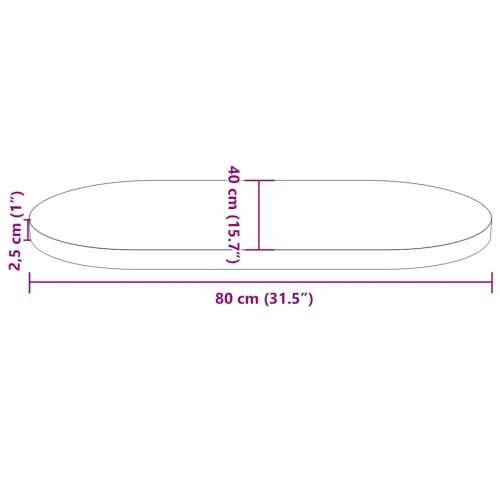 Ploča za stol bijela 80x40x2,5 cm od masivne borovine ovalna - Bijela 80 x 40 x 2.5 cm 1 Cijena