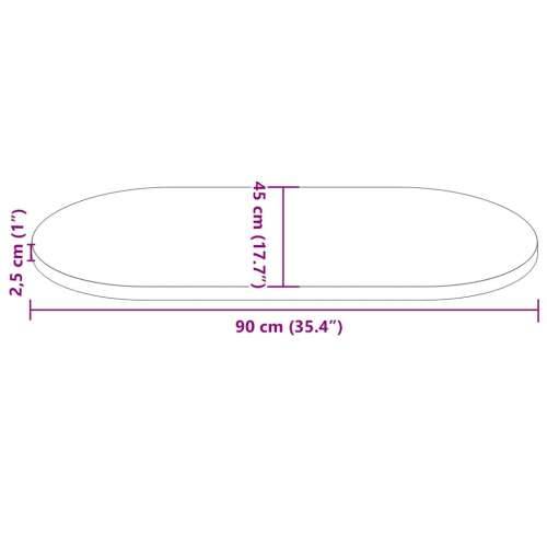 Ploča za stol 90 x 45 x 2,5 cm od masivne borovine ovalna - Prirodna 90 x 45 x 2.5 cm 1 Cijena