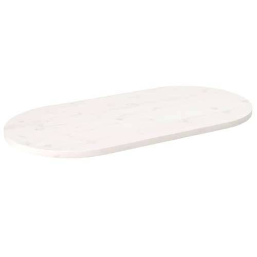 Ploča za stol bijela 100x50x2,5 cm od masivne borovine ovalna - Bijela 100 x 50 x 2.5 cm 1 Cijena