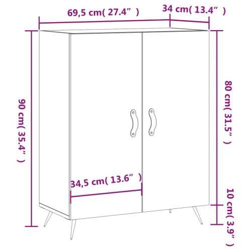 Komoda siva boja betona 69,5x34x90 cm od konstruiranog drva - Beton siva 1 Cijena