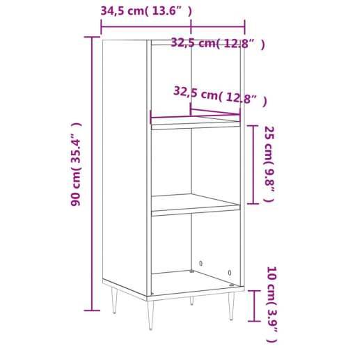 Komoda boja hrasta sonome 34,5x32,5x90 cm konstruirano drvo - Sivi hrast sonoma 1 Cijena