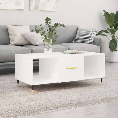 Stolić za kavu sjajni bijeli 102 x 50 x 40 cm konstruirano drvo - Visoko sjajno bijela 1 Cijena