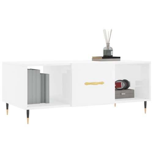 Stolić za kavu sjajni bijeli 102 x 50 x 40 cm konstruirano drvo - Visoko sjajno bijela 1 Cijena