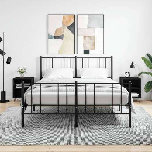 Noćni ormarići 2 kom crni 40 x 30 x 50 cm konstruirano drvo - Crna 2 Cijena