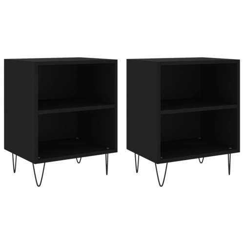 Noćni ormarići 2 kom crni 40 x 30 x 50 cm konstruirano drvo - Crna 2 Cijena