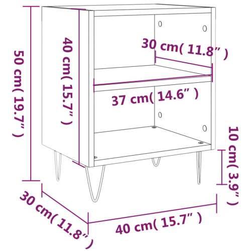 Noćni ormarići 2 kom crni 40 x 30 x 50 cm konstruirano drvo - Crna 2 Cijena