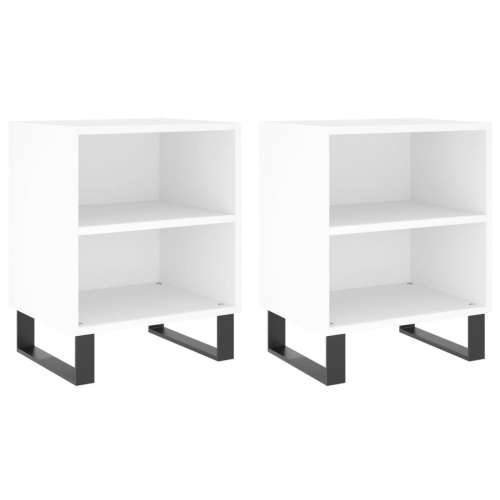 Noćni ormarići 2 kom bijeli 40 x 30 x 50 cm konstruirano drvo - Bijela 2 Cijena