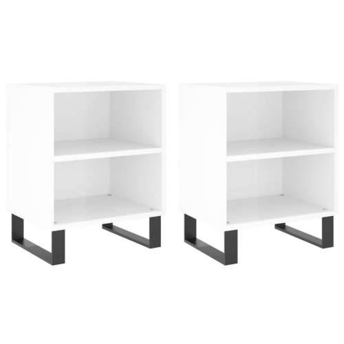 Noćni ormarići 2 kom sjajni bijeli 40x30x50cm konstruirano drvo - Visoko sjajno bijela 2 Cijena
