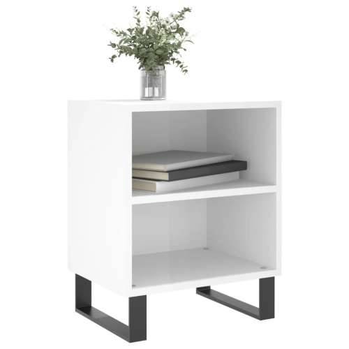 Noćni ormarići 2 kom sjajni bijeli 40x30x50cm konstruirano drvo - Visoko sjajno bijela 2 Cijena