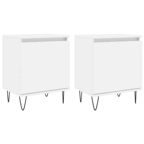 Noćni ormarići 2 kom bijeli 40 x 30 x 50 cm konstruirano drvo - Bijela 2 Cijena
