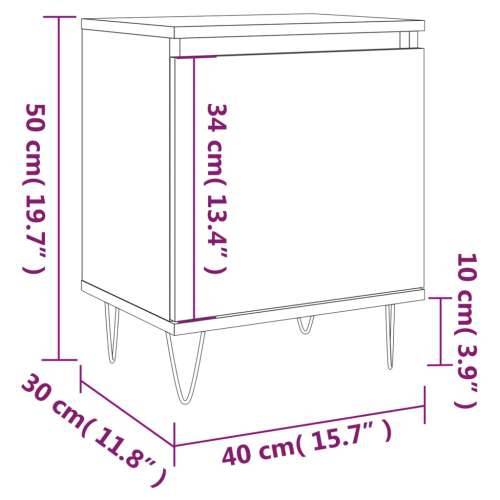 Noćni ormarići 2 kom bijeli 40 x 30 x 50 cm konstruirano drvo - Bijela 2 Cijena