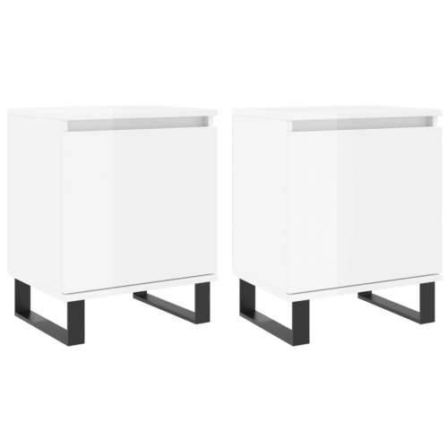 Noćni ormarići 2 kom sjajni bijeli 40x30x50cm konstruirano drvo - Visoko sjajno bijela 2 Cijena