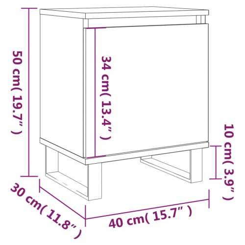 Noćni ormarići 2 kom boja dimljenog hrasta 40x30x50 cm drveni - Dimljeni hrast 2 Cijena