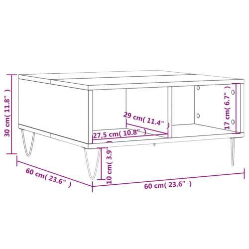 Stolić za kavu bijeli 60 x 60 x 30 cm od konstruiranog drva - Bijela 1 Cijena
