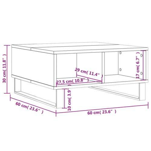 Stolić za kavu bijeli 60 x 60 x 30 cm od konstruiranog drva - Bijela 1 Cijena