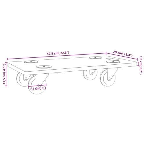 Transportne platforme s kotačima 2 kom pravokutne drvene - 57.5 x 29 cm 2 Cijena