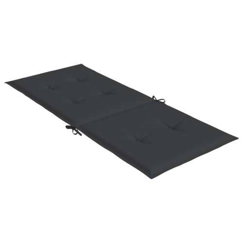 Nagibne vrtne stolice s jastucima 2 kom od masivne tikovine - Crna 120 x 50 x 3 cm 2 Cijena