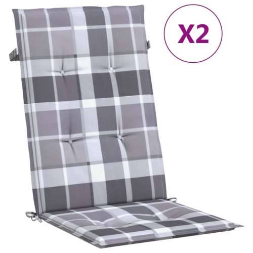 Nagibne vrtne stolice s jastucima 2 kom od masivne tikovine - Sivi karirani uzorak 120 x 50 x 3 cm 2 Cijena