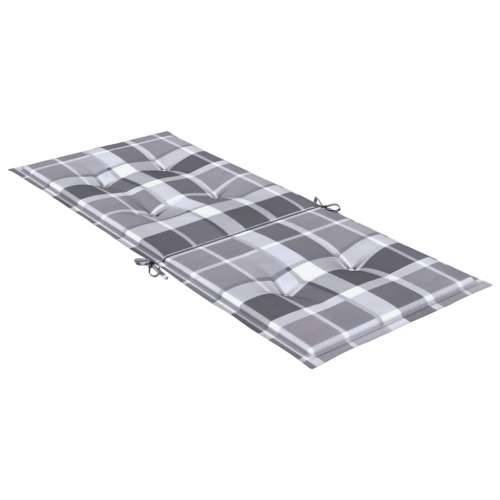Nagibne vrtne stolice s jastucima 2 kom od masivne tikovine - Sivi karirani uzorak 120 x 50 x 3 cm 2 Cijena