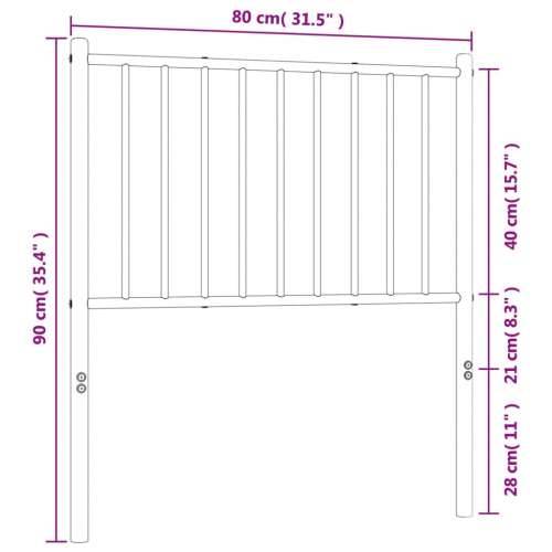 Metalno uzglavlje bijelo 75 cm - Bijela 75 cm 1 Cijena