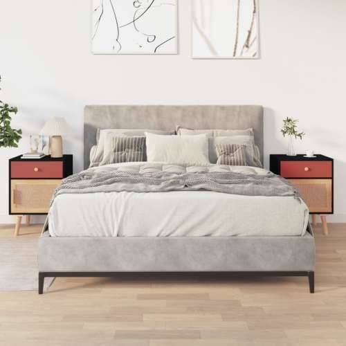 Noćni ormarići 2 kom crni 40 x 30 x 55 cm konstruirano drvo - Crna 2 Cijena