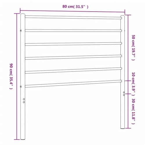 Metalno uzglavlje bijelo 75 cm - Bijela 75 cm 1 Cijena