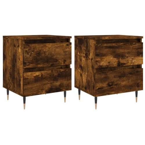 Noćni ormarići 2 kom boja hrasta 40x35x50 cm konstruirano drvo - Dimljeni hrast 2 Cijena