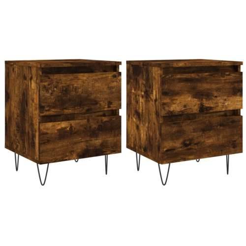 Noćni ormarići 2 kom boja hrasta 40x35x50 cm konstruirano drvo - Dimljeni hrast 2 Cijena