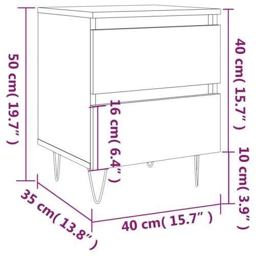 Noćni ormarići 2 kom boja hrasta 40x35x50 cm konstruirano drvo - Dimljeni hrast 2 Cijena