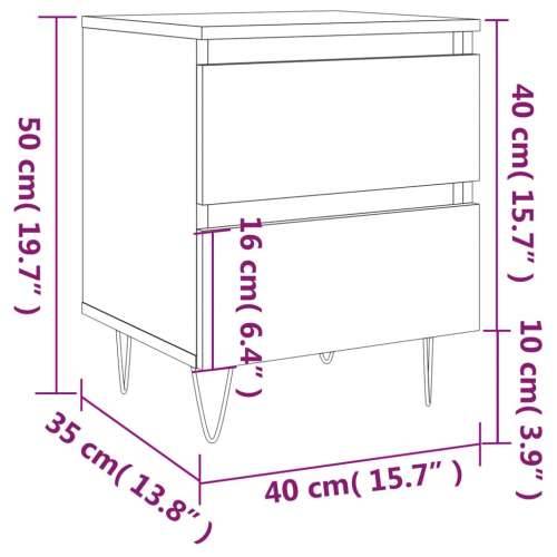 Noćni ormarići 2 kom boja hrasta 40x35x50 cm konstruirano drvo - Sivi hrast sonoma 2 Cijena