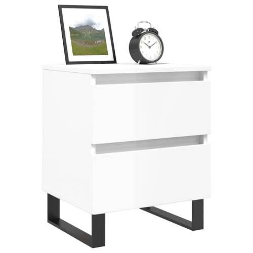 Noćni ormarići 2 kom sjajni bijeli 40x35x50cm konstruirano drvo - Visoko sjajno bijela 2 Cijena