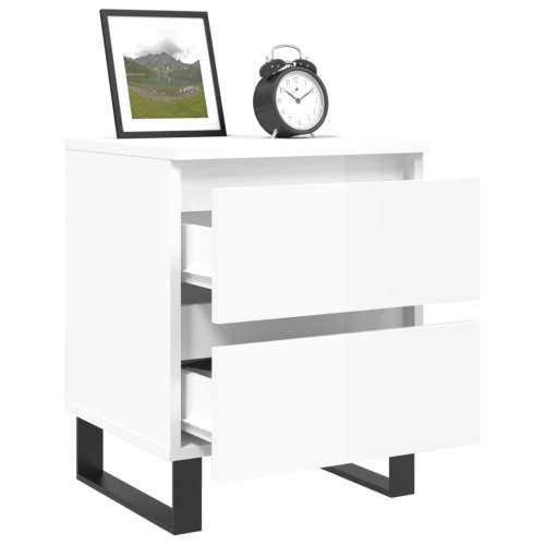Noćni ormarići 2 kom sjajni bijeli 40x35x50cm konstruirano drvo - Visoko sjajno bijela 2 Cijena