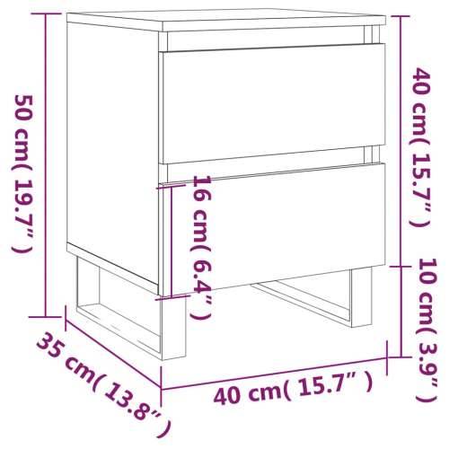 Noćni ormarići 2 kom sjajni bijeli 40x35x50cm konstruirano drvo - Visoko sjajno bijela 2 Cijena