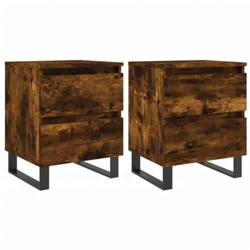 Noćni ormarići 2 kom boja hrasta 40x35x50 cm konstruirano drvo - Dimljeni hrast 2 Cijena