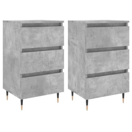 Noćni ormarići 2 kom boja betona 40x35x69 cm konstruirano drvo - Beton siva 2 Cijena