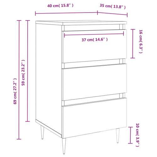 Noćni ormarići 2 kom boja hrasta 40x35x69 cm konstruirano drvo - Dimljeni hrast 2 Cijena