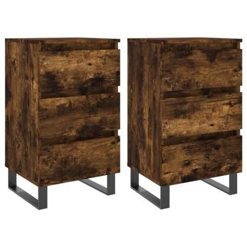 Noćni ormarići 2 kom boja hrasta 40x35x69 cm konstruirano drvo - Dimljeni hrast 2 Cijena