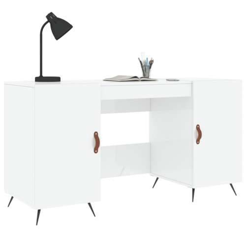 Radni stol visoki sjaj bijeli 140x50x75 cm konstruirano drvo - Visoko sjajno bijela Cijena