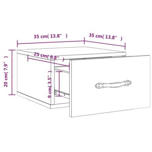 Zidni noćni ormarić Bijela visokog sjaja 35 x 35 x 20 cm - Visoko sjajno bijela 1 Cijena