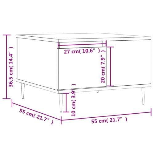 Stolić za kavu bijeli 55 x 55 x 36,5 cm od konstruiranog drva - Bijela 1 Cijena