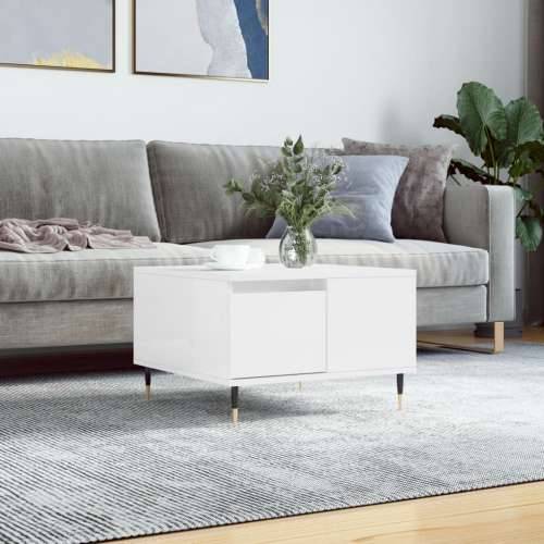 Stolić za kavu sjajni bijeli 55x55x36,5 cm konstruirano drvo - Visoko sjajno bijela 1 Cijena