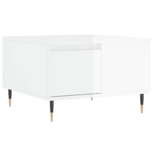 Stolić za kavu sjajni bijeli 55x55x36,5 cm konstruirano drvo - Visoko sjajno bijela 1 Cijena
