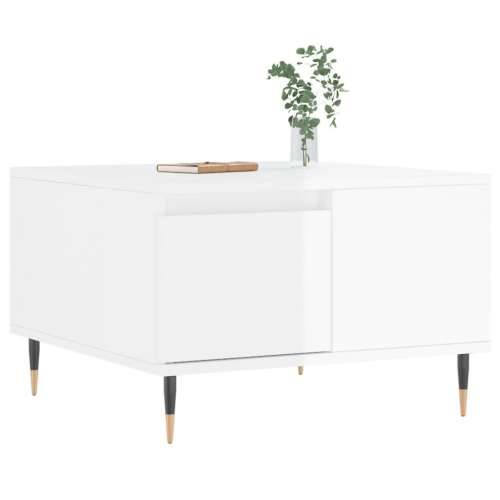 Stolić za kavu sjajni bijeli 55x55x36,5 cm konstruirano drvo - Visoko sjajno bijela 1 Cijena