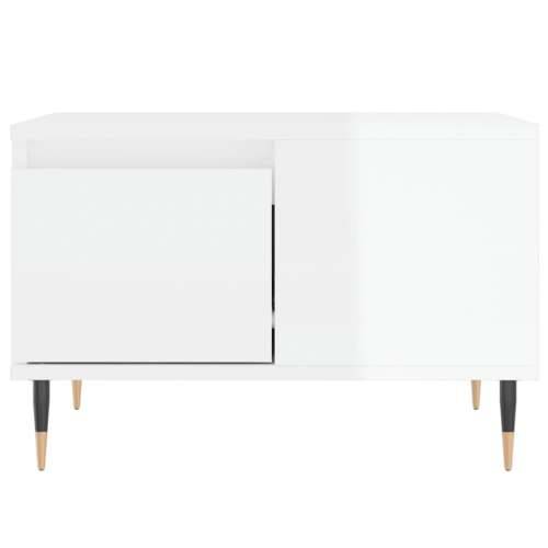 Stolić za kavu sjajni bijeli 55x55x36,5 cm konstruirano drvo - Visoko sjajno bijela 1 Cijena
