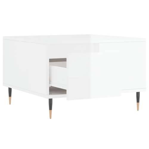 Stolić za kavu sjajni bijeli 55x55x36,5 cm konstruirano drvo - Visoko sjajno bijela 1 Cijena