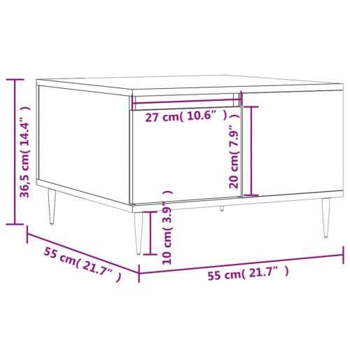 Stolić za kavu boja hrasta 55x55x36,5 cm konstruirano drvo - sonoma hrast 1 Cijena