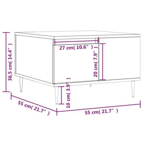 Stolić za kavu boja hrasta 55 x 55 x 36,5 cm konstruirano drvo - Smeđi hrast 1 Cijena