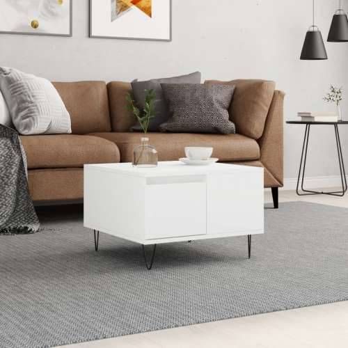Stolić za kavu bijeli 55 x 55 x 36,5 cm od konstruiranog drva - Bijela 1 Cijena